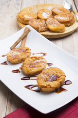 plate with torrijas, typical spanish