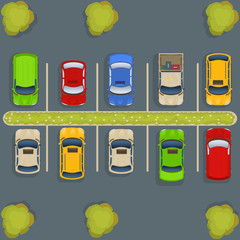 Parking lot top view