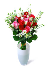 Fototapeta premium bouqet of pink and white roses