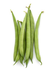 Green beans handful isolated on white background cutout