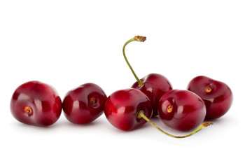 Sweet cherry berries isolated on white background cutout