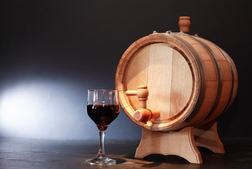 Oak Barrel And Wine