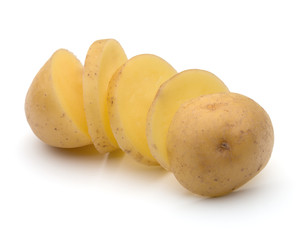 potato tuber slices  isolated on white background cutout