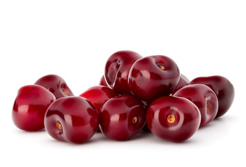 Sweet cherry berries isolated on white background cutout