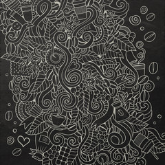 Cartoon hand-drawn doodles coffee illustration