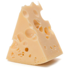 Cheese block isolated on white background cutout