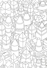 drawing of geometric forms on a paper