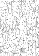 Obraz premium drawing of geometric forms on a paper, illustration