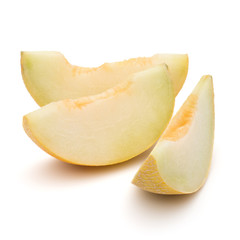 melon slices isolated on white background cutout