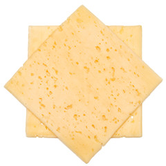 cheese slices isolated on white background cutout
