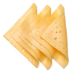 cheese slices isolated on white background cutout