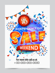 Sale Flyer, Sale Banner, Sale Poster for American Independence Day.