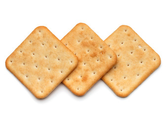 Dry cracker cookies isolated on white background cutout
