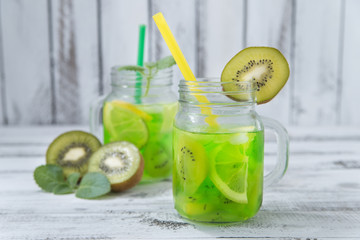 homemade lemonade with  kiwi