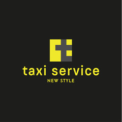 Obraz premium Taxi Logos sign Abstract geometrical Illustration modern Flat in minimalism 
