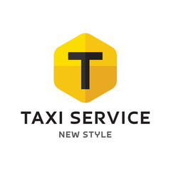 Obraz premium Logos Taxi Service sign Abstract geometrical Illustration modern Flat in minimalism 