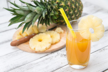pineapple juice in glass