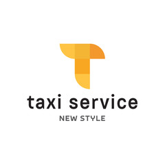 Abstract geometrical Illustration Taxi Service Logos sign modern Flat in minimalism 