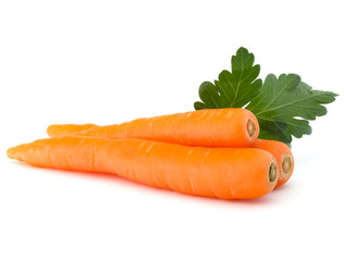 Sweet raw carrot tuber isolated on white background cutout