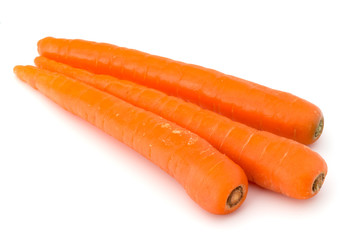 Sweet raw carrot tuber isolated on white background cutout