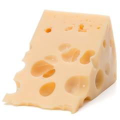 Cheese block isolated on white background cutout
