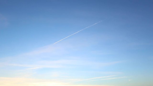 Airplane contrail shot in 1080p
