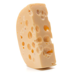 Cheese block isolated on white background cutout