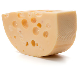 Cheese block isolated on white background cutout