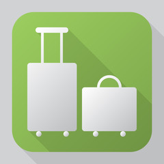 Luggage icon. Modern flat vector icon with long shadow effect