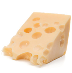 Cheese block isolated on white background cutout
