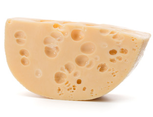 Cheese block isolated on white background cutout