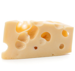 Cheese block isolated on white background cutout