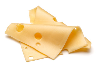 cheese slices isolated on white background cutout