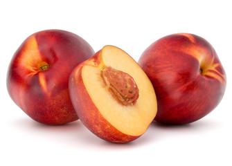 Nectarine fruit isolated on white background close up