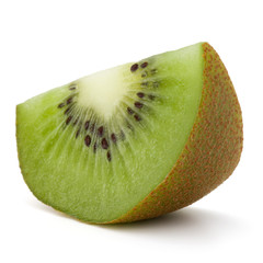 Kiwi fruit slice  isolated on white background cutout