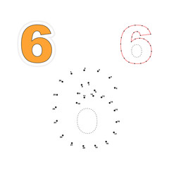 Vector numbers game. Dot to dot. Figure 6