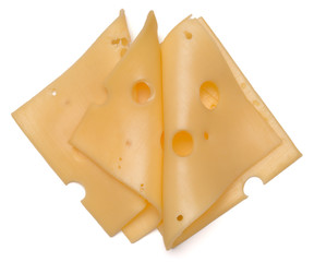 cheese slices isolated on white background cutout