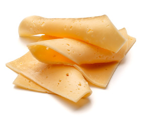 cheese slices isolated on white background cutout