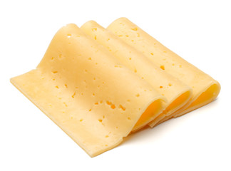 cheese slices isolated on white background cutout