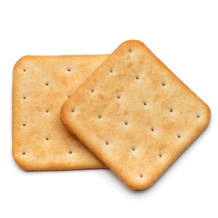 Dry cracker cookies isolated on white background cutout