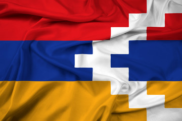 Waving Flag of Nagorno Karabakh