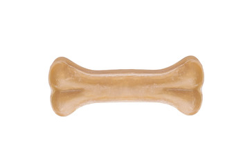 Dry dog bone isolated on white background