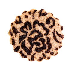 BISCUIT -  chocolate biscuit isolated on white top view