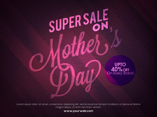 Sale Poster, Sale Flyer, 40% Off on Every Brand for Mother's Day.