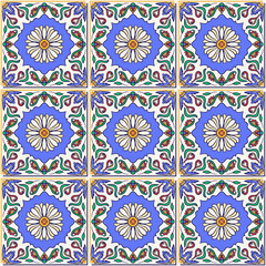 Vector seamless texture. Beautiful colored pattern for design and fashion with decorative elements