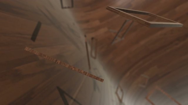 Seamless looping animation of 3D wooden rectangles