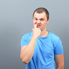 Man biting his nails - Bad habit concept