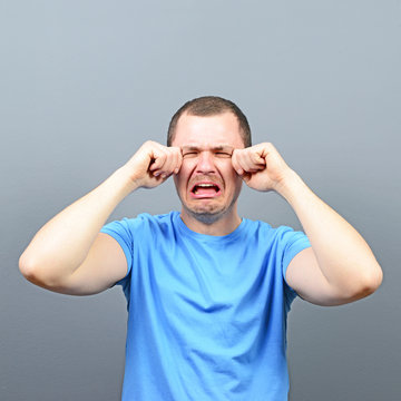 Portrait of a man crying