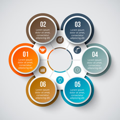 Vector circle element for infographic. 