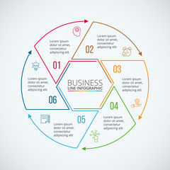 Thin line flat element for infographic.